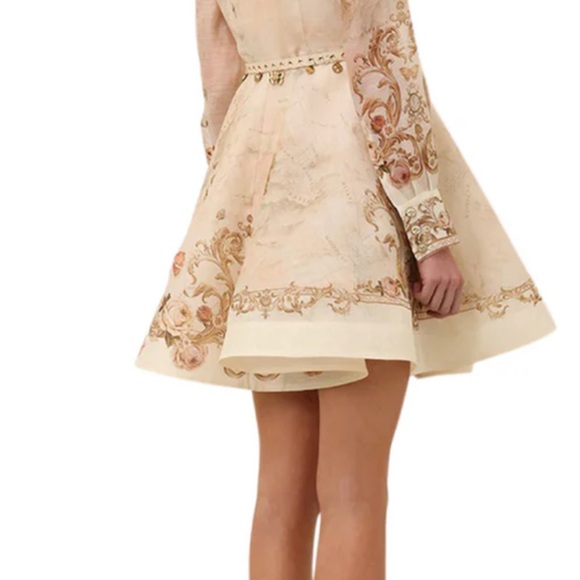 Zimmermann Cream and Tan Mini Dress - Picture 6 of 16